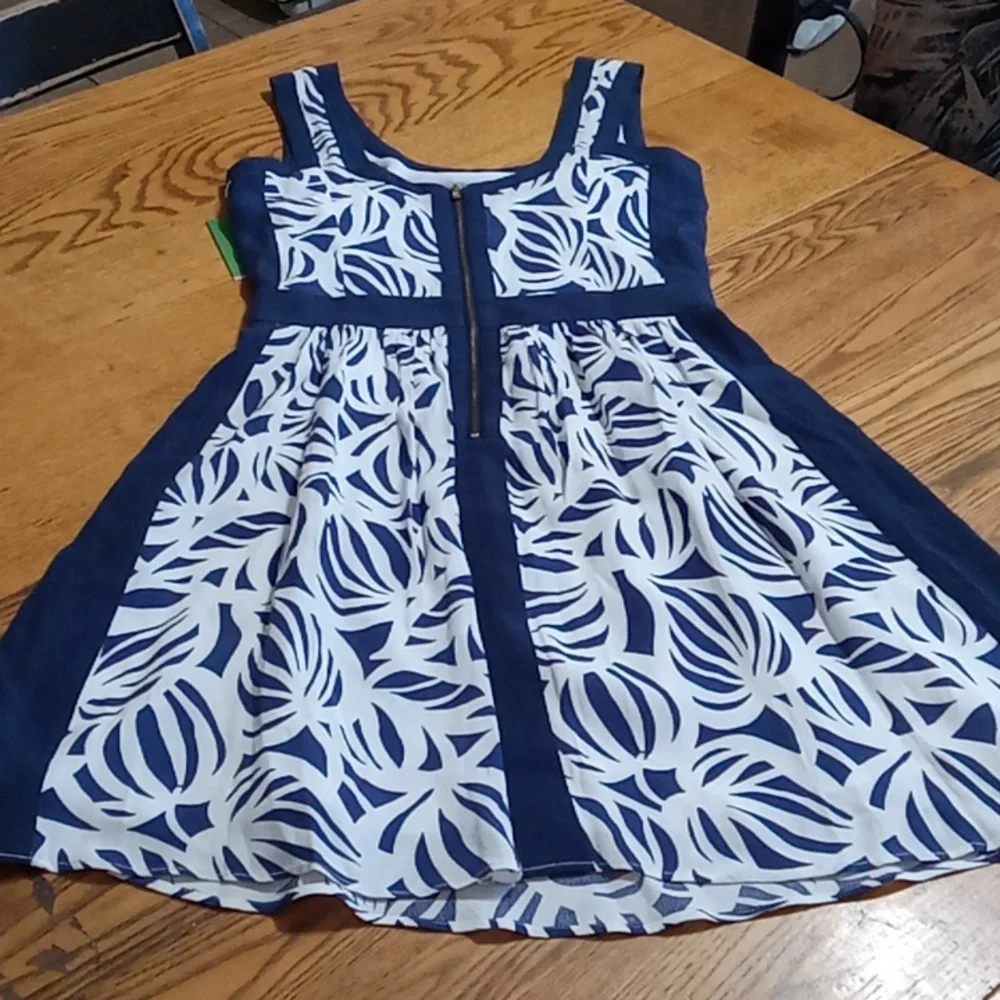 LILLY PULITZER DRESS 2 Womens NAVY BLUE WHITE New Summer Party Casual - Picture 2 of 12